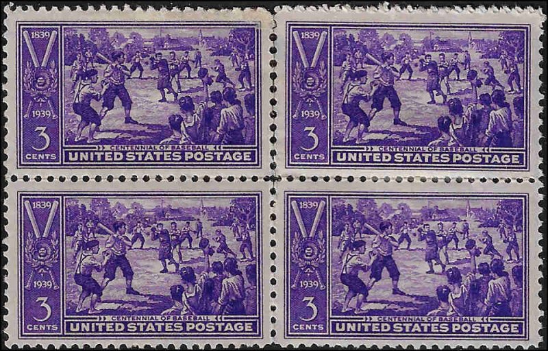 855 Mint,OG,HR... Block of 4... SCV $7.00