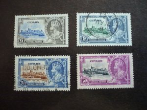 Stamps - Ceylon - Scott# 260-263 - Mint Hinged & Used Set of 4 Stamps