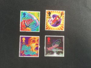 GB 1995.  Science Fiction -HG Wells. Set of 4 used stamps .