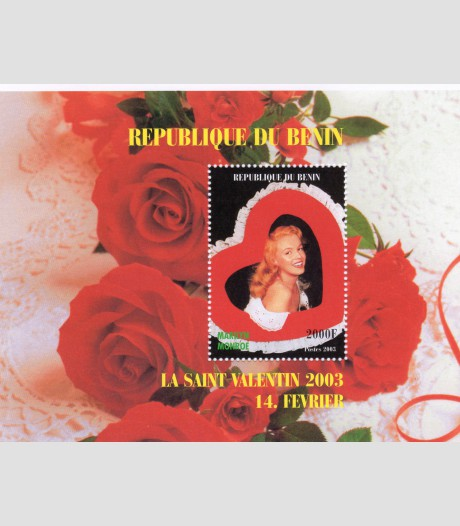 Benin 2003 Valentines Day MARILYN MONROE s/s Perforated Mint (NH)