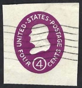 United States #U536a 4¢ Franklin (1958). Red violet. Die 2. Cut square. Used.