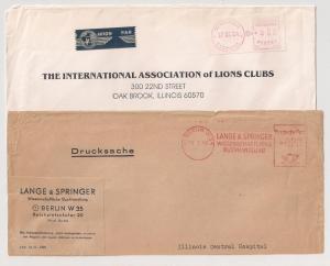 3 COVERS w UNUSUAL LABEL AFFIXED MISPERF AIR ETTIQUETTE, REG