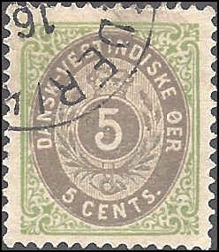 Danish West Indies 8 Used... SCV $20.00... XF