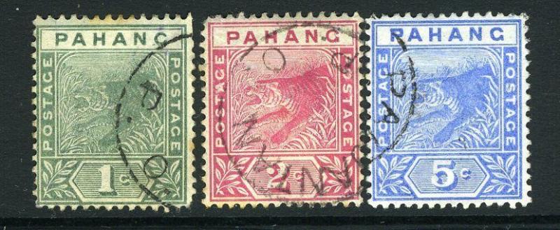 MALAYA (PAHANG)-1891-95 Set of 3 Sg 11-13 FINE USED V8299