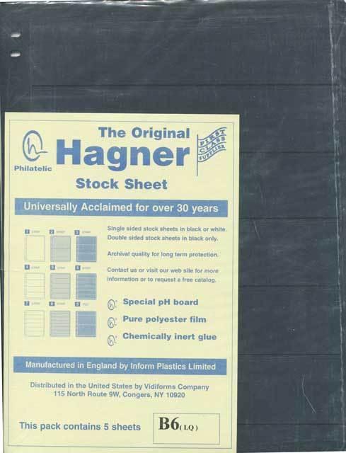 Hagner Stock Sheet 6 Pocket, 5 Sheets