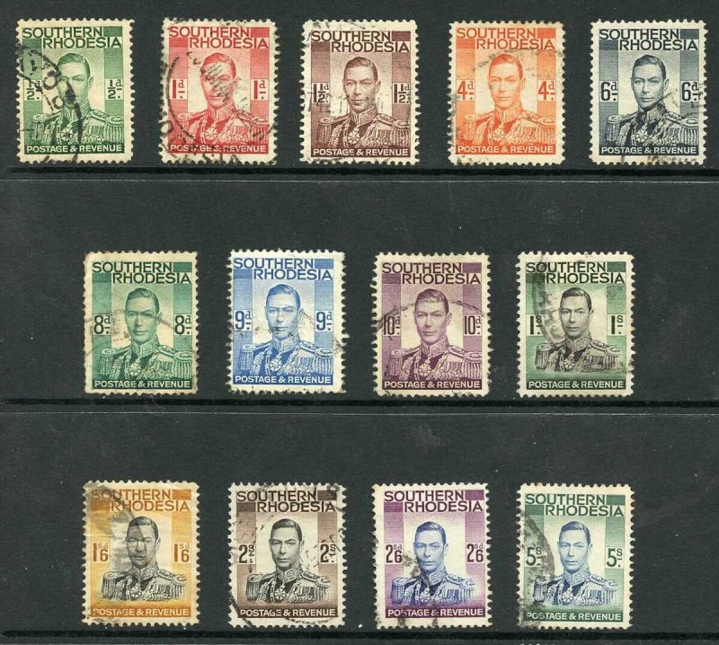 Southern Rhodesia SG40/52 1937 KGVI Set of 13 Used