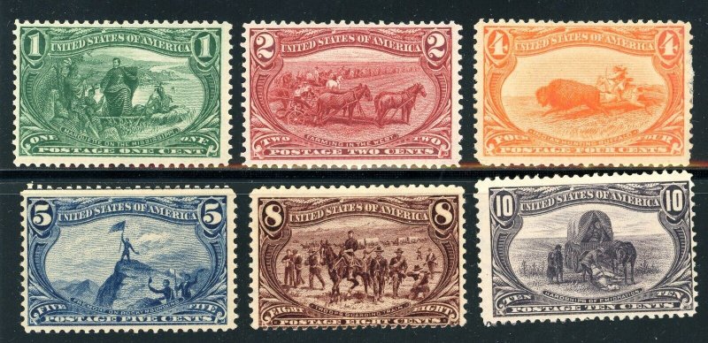 USAstamps Unused FVF US 1898 Trans-Mississippi Scott 285 - 290 OG MHR SCV $543