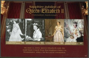 UNION ISLAND 2019 SAPPHIRE JUBILEE OF QUEEN ELIZABETH II SHEET  MINT NH