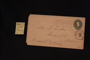 Scott U311 entire/cover Boston MA (flag) to Lowell MA (#1425)