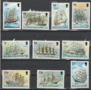 FAULKLAND ISLANDS 1989 CAPE HORN SAILING SHIPS PART SET MNH