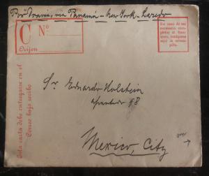 1909 Santiago Chile Postal Stationary cover to Mexico City Mexico Back Franking