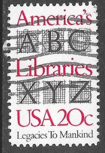 USA 2015: 20c Libraries, single, used, F-VF