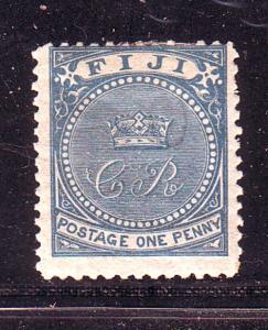 Fiji Sc 15 1871 1d blue Crown & CR stamp mint