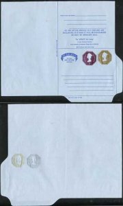 ASP82 4p Bistre and 1p purple STO Air Mail Letter Sheet Format C Mint RARE