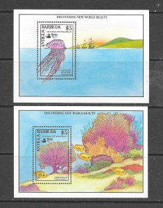 ANTIGUA #1283-4 MARINE LIFE S/S MNH