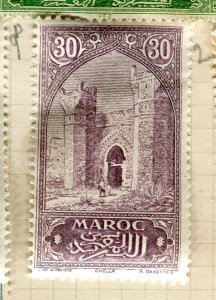 FRENCH MOROCCO; 1917 early pictorial issue Mint hinged 30c. value