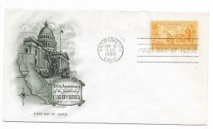 US 997 (Me-5) 3c California Statehood FDC Artmaster Cachet Unaddressed ECV$10.00