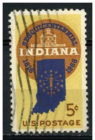 USA 1966  Scott 1308 used - 5c,  Indiana Statehood 