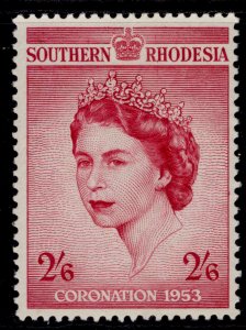 SOUTHERN RHODESIA QEII SG77, 2s 6d 1953 CORONATION, LH MINT.