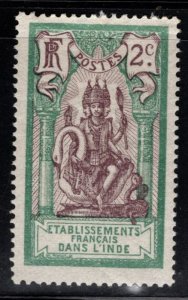 FRENCH INDIA  Scott 27 MH* Brahma stamp typical centering