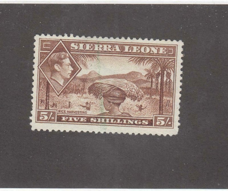 SIERRA LEONE # 183 VF-VERY LIGHTLY USED KGV1 5sh