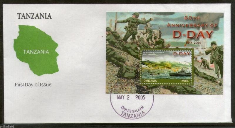 Tanzania 2005 D-Day Battle for Fox Green Beach Military Sc 2371 M/s FDC # 6080