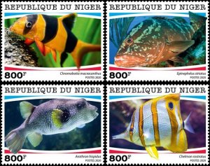 NIGER - 2020 - Tropical Fishes- Perf 4v Set - Mint Never Hinged