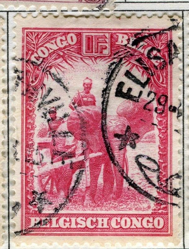 BELGIUM CONGO;  1931 early pictorial issue fine used 1Fr. value