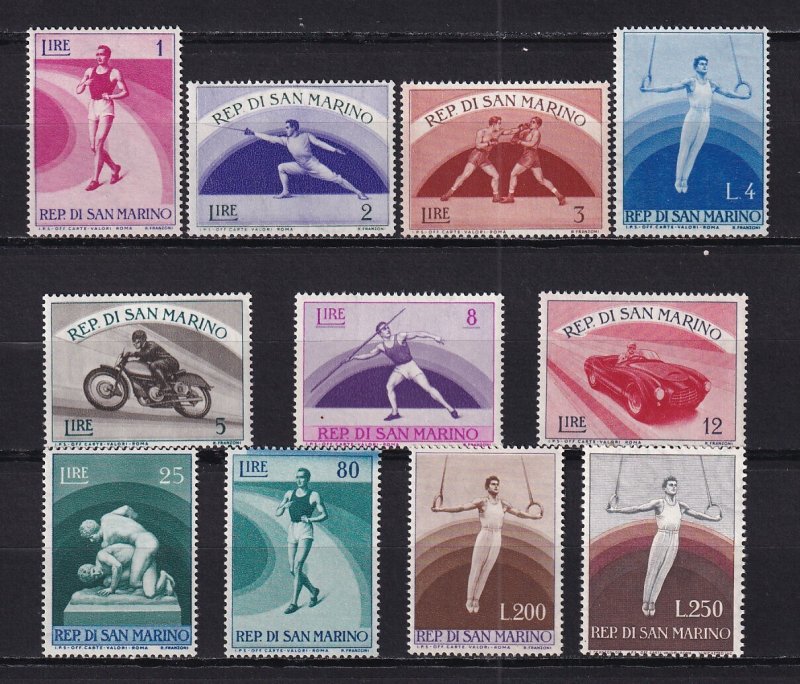 1954-55 - SAN MARINO - Scott #345-355 - MNH**