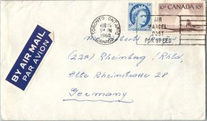 Canada 5c QEII Wilding and 10c Eskimo Hunter 1960 Toronto, Ontario Canada Air...