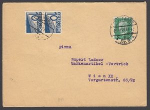 Austria, Scott J139 (pair) - 1929 Postage Due cover from GERMANY to Vienna