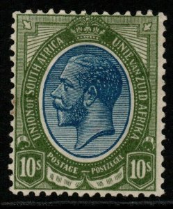 SOUTH AFRICA SG16 1913 10/= DEEP BLUE & OLIVE-GREEN MTD MINT