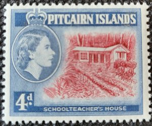 Pitcairn Is. , 1958, #31, QE II & schoolteacher's house, MH, SCV$4.00