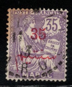 French Morocco Scott 34 Used perf tips toned at upper left