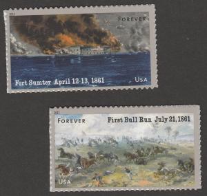 US 4522-4523 Civil War 1861 forever set (2 stamps) MNH 2011