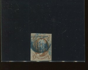 1b Franklin Orange Brown Imperf Used Stamp with PF Cert (Bz 1159)