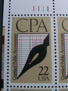 ​UNITED STATES-1987 SC#2361 CERTIFIED PUBLIC ACCOUNTING MNH PLATE BLOCK OF 4