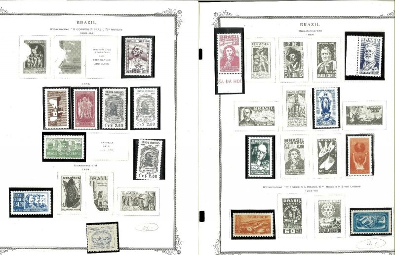 Brazil 1940-1957 MNH & Hinged in Mounts on Remaindered Scott Spec. Pages