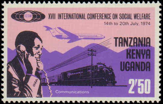 1974 Kenya, Uganda, Tanzania #288-291, Complete Set(4), Never Hinged