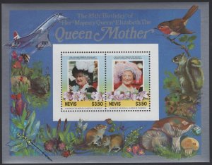 Nevis 1985 MNH Sc 432 $3.50 Queen Mother 85th Birthday Sheet of 2