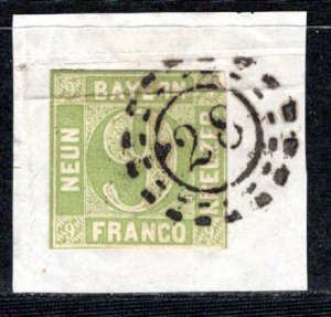 German States Bavaria Scott # 6, used, opp