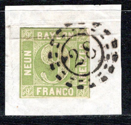 German States Bavaria Scott # 6, used, opp