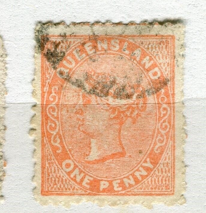 QUEENSLAND; 1879 early classic QV issue fine used Shade of 1d. value