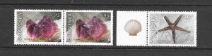 SLOVENIA #453-4 SHELLS & MINERALS  MNH