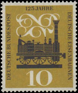 Germany #822, Complete Set, 1961, Trains, Never Hinged