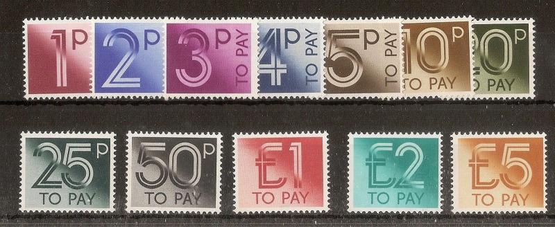 GB 1982 Dues SG.D90-D101 MNH Cat£24