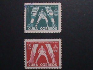 CUBA-1963-SC#783-4- VERY OLD CUBA STAMPS-4TH PAN-AM GAMES-BRAZIL USED-VF
