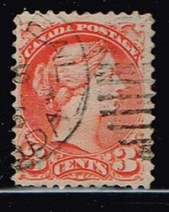 Canada,Sc.#37 used Queen Victoria (1819-1901) perf. 12 , Size 17x21
