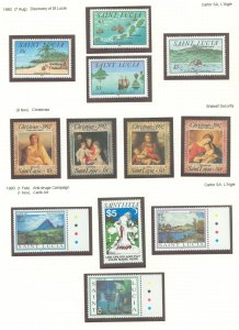 St. Lucia #993-1003 Mint (NH) Single (Complete Set) (Art) (Paintings)