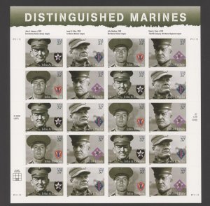 2005 US Scott #3961-3964 37¢ Distinguished Marines Sheet of 20 MNH